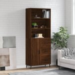 vidaXL Buffet haut Chêne marron 69 5x34x180 cm Bois d'ingénierie