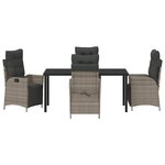 vidaXL Ensemble de salle à manger pour jardin 5 Pièces Gris Poly rotin
