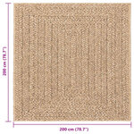 vidaXL Tapis ZIZUR 200x200 cm aspect de jute intérieur et extérieur