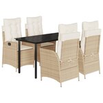 vidaXL Ensemble à manger de jardin avec coussins 5Pièces Beige poly rotin