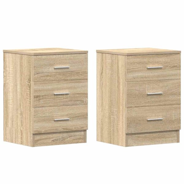 vidaXL Tables de chevet 2Pièces chêne sonoma 38x35x56cm bois d'ingénierie