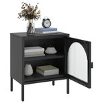 vidaXL Table de chevet noir 50x35x60 cm verre et acier