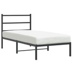 vidaXL Cadre de lit métal sans matelas avec tête de lit noir 90x190 cm