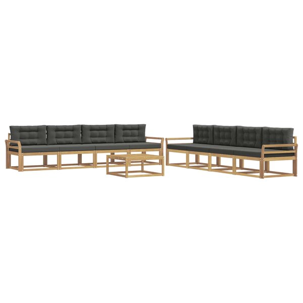 vidaXL Ensemble de canapés d'extérieur 9 pc Blanc et anthracite