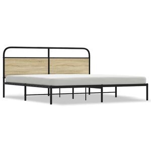 vidaXL Cadre de lit en métal sans matelas chêne sonoma 200x200 cm