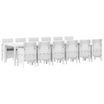 vidaXL Ensemble de salle à manger pour jardin 13 Pièces Blanc Rattan Polt