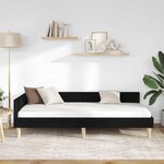 vidaXL Cadre de lit d'angle avec tête de lit Noir 100 x 200 cm tissu