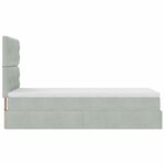 vidaXL Cadre de lit ottoman et matelas gris clair 100x200 cm velours