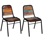 vidaXL Chaises à manger lot de 2 bois de récupération solide