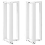 vidaXL Pieds de table console en T  2 pièces  blanc  38 x 25 x (72-73) cm  acier