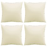 vidaXL Coussins de canapé lot de 4 crème 40x40 cm tissu