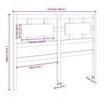 vidaXL Tête de lit Noir 125 5x4x100 cm Bois massif de pin