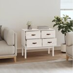 vidaXL Armoire console Blanc 90x40x78 cm Bois de pin solide