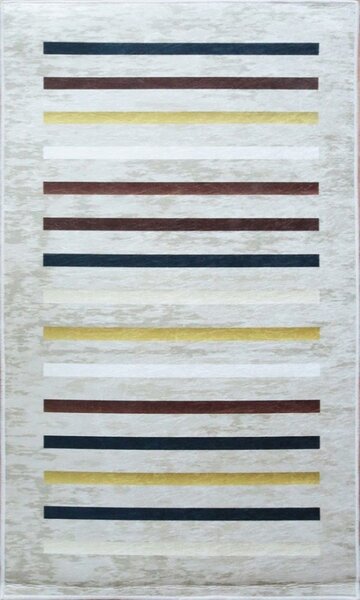 Tapis de salon à rayures 120 x 180 cm - Beige