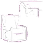 vidaXL Fauteuil inclinable de massage en tissu gris foncé