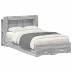 vidaXL Cadre de lit avec rangement Sonoma gris 120 x 190 cm