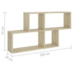 vidaXL Étagère murale Chêne sonoma 100x18x53 cm Bois d’ingénierie