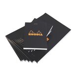 Bloc black 21x29 7 80f agrafées 80g q.5x5 rhodia