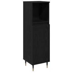 vidaXL Cabinet de salle de bain avec porte Chêne noir 30 x 30 x 100 cm
