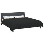 vidaXL Duvet d'hiver Noir et Taupe 200 x 200 cm Microfibre