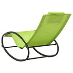 vidaXL Chaise longue avec oreiller acier et textilène vert