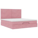 vidaXL Cadre de lit ottoman avec matelas rose 180x200 cm velours