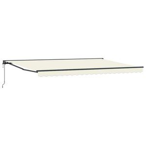 vidaXL Auvent Rétractable Crème 500x300 cm tissu