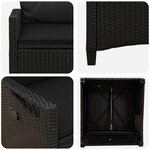 vidaXL Chaise de jardin 2 Pièces Noir 56 x 64 x 94 cm Acier et Polyester