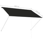 vidaXL Auvent rétractable 200x150 cm Anthracite