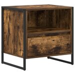 vidaXL Table de chevet avec tiroir 2 Pièces Chêne Fumé 50 x 39 5 x 50 cm