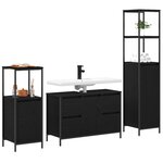 vidaXL Ensemble de mobilier de salle de bain 3 Pièces Chêne noir