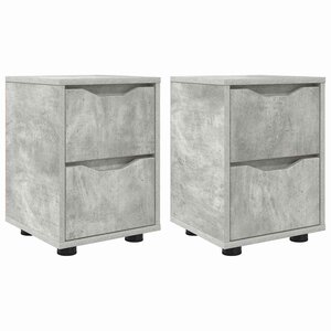 vidaXL Tables de chevet avec tiroir 2 Pièces Gris béton 30 5 x 30 x 43 cm