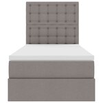 vidaXL Lit de rangement LED avec matelas Taupe 90 x 190 cm Tissu