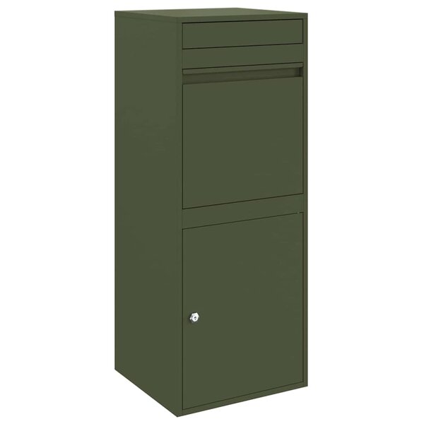vidaXL Boîte de dépôt de colis Vert olive 41 x 38 x 103 cm Acier