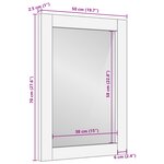 vidaXL Miroir de salle de bain Finition Acacia Brun 50 x 70 x 2 5 cm