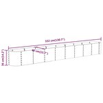 vidaXL Lit surélevé de jardin Acier enduit de poudre 332x40x36 cm gris