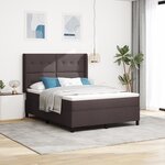 Box Spring VidaXL avec Matelas Marron Foncé 140x200 cm en Tissu