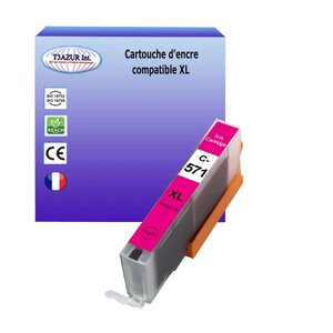 Cartouche compatible avec Canon Pixma TS8050, TS8051, TS8052, TS8053, TS9050, TS9055 remplace Canon CLI571 XL Magenta - T3AZUR