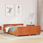 vidaXL Cadre de lit sans matelas cire marron 160x200cm bois pin massif