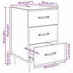 vidaXL Cabinet de chevet avec tiroir Chêne artisanal 40 x 40 x 66 cm