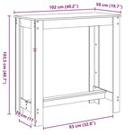 vidaXL Table de bar chêne sonoma 102x50x103 5 cm bois d'ingénierie