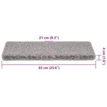 vidaXL Tapis d'escalier 30 pièces 65 x 21 x 4 cm Gris Bord rectangulaire