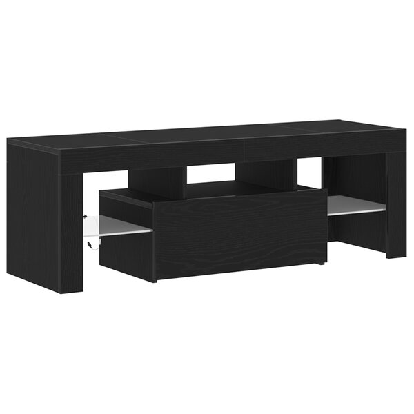 Meuble TV vidaXL avec lumière LED en chêne noir 120x35x40 cm