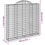 vidaXL Paniers à gabions arqués 9 Pièces 200x50x180/200 cm Fer galvanisé
