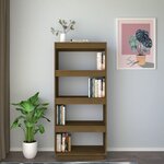 vidaXL Bibliothèque/Séparateur de pièce Marron miel 60x35x135 cm Pin