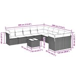 vidaXL Salon de jardin 11 Pièces avec coussins gris clair résine tressée