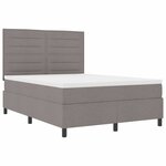 vidaXL Lit à ressorts avec matelas avec LED Taupe 140 x 190 cm tissu