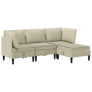 vidaXL Ensemble de meubles pour le salon 4 pc Sable Tissu