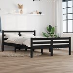 vidaXL Cadre de lit sans matelas noir bois massif 150x200 cm