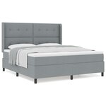 Lit à ressorts avec matelas vidaXL Gris clair 180x200 cm Tissu